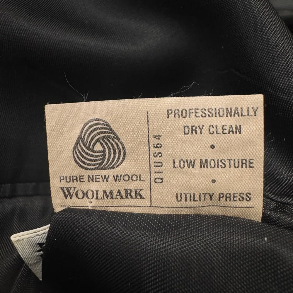 Hart Schaffner Marx Blazer Men 42R‎ Black Wool Two Button Sport Coat Dillard's